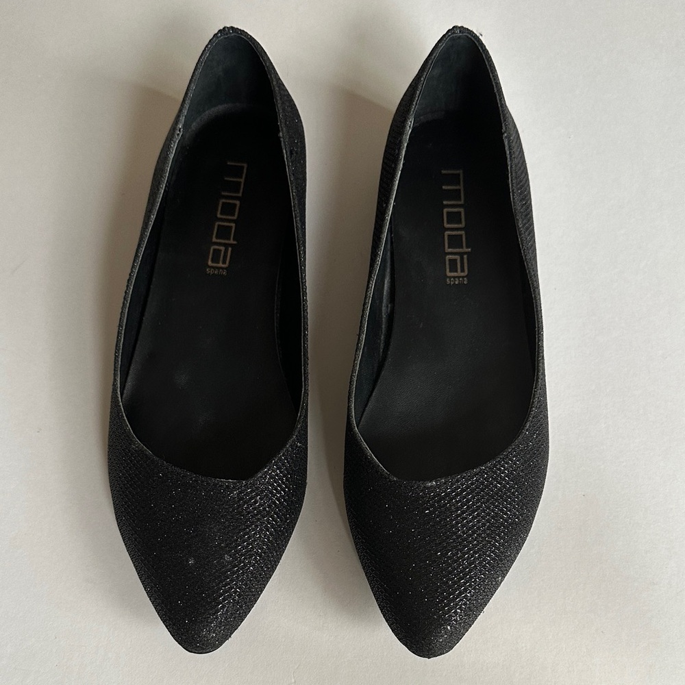 Moda Spana Sparkling Black Women's Flats size 6 1/2M